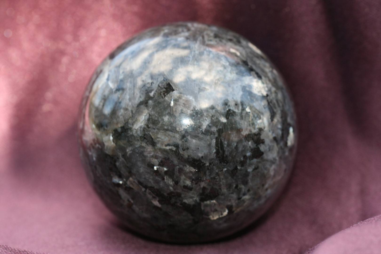 Larvikite Sphere helps reconnect to the earth 5471
